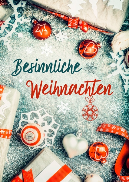 Postkarte - Besinnliche Weihnachten (Schneeflocken)