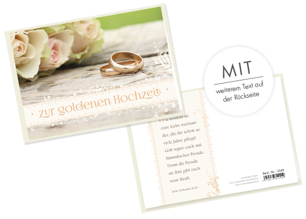 Faltkarte - Zur goldenen Hochzeit (Ringe)