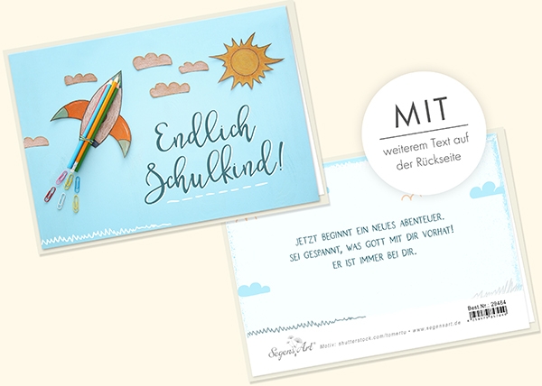 Faltkarte - Endlich Schulkind (blau)
