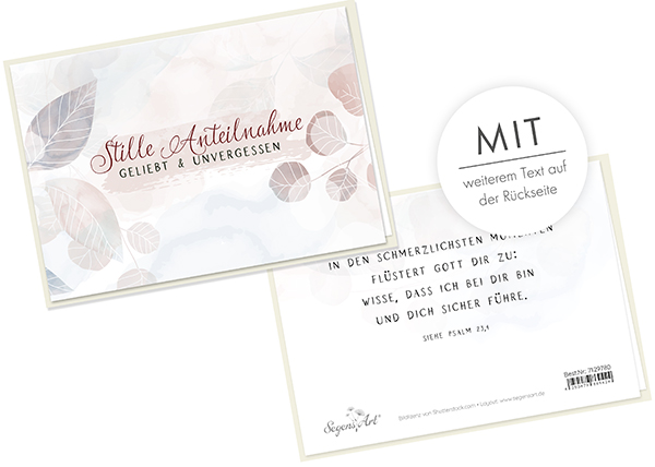 Faltkarte - Stille Anteilname – Geliebt und Unvergessen (Blätter)