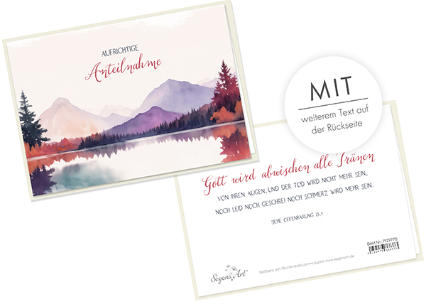 Faltkarte - Aufrichtige Anteilnahme (See herbstlich)