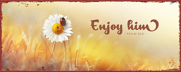 Metallschild lang - Enjoy him (Marienkäfer)