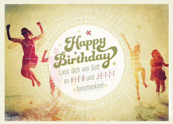 Faltkarte - Happy Birthday - Hier und jetzt
