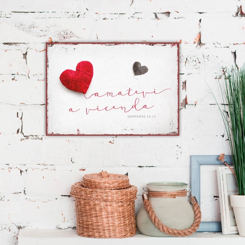 Metallschild klein - Amatevi a vicenda