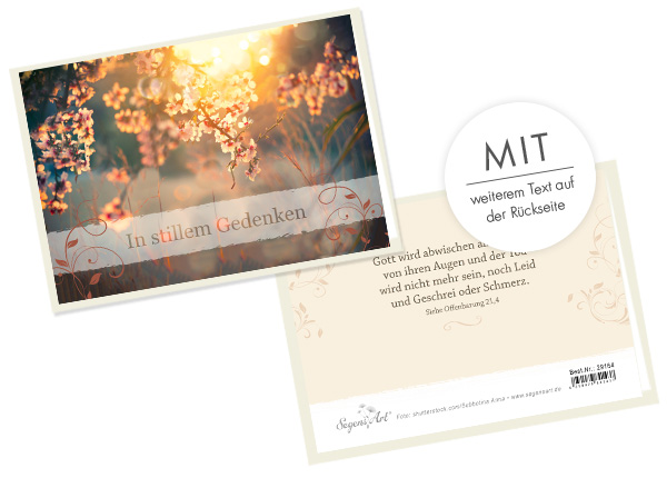 Faltkarte - In stillem Gedenken - Tränen abwischen