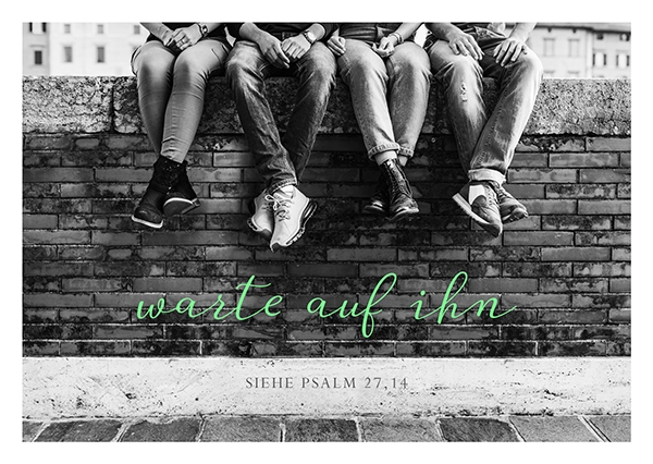 Postkarte Black & White - Warte auf ihn
