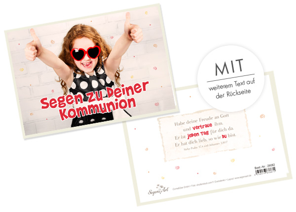 Faltkarte - Segen zu deiner Kommunion - Freude