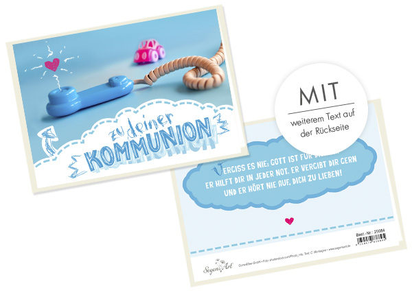 Faltkarte - Zu deiner Kommunion (Telefon)