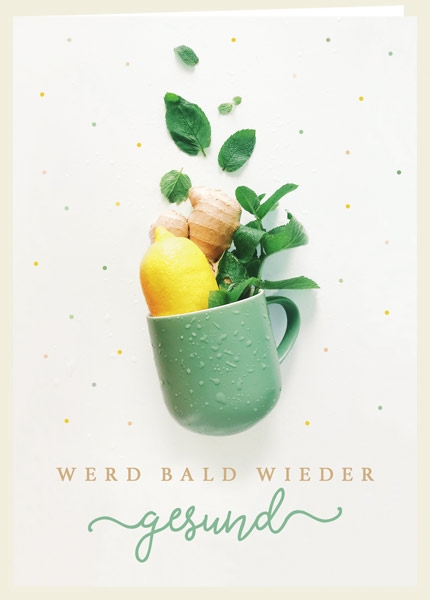 Faltkarte - Gesund (Tasse)