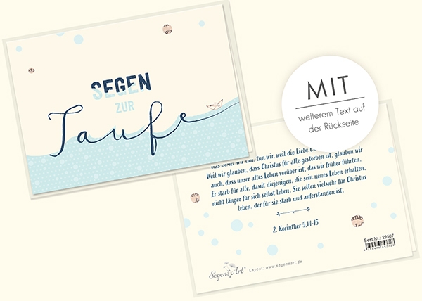 Faltkarte Naturpapier - Segen zur Taufe - Was immer wir tun