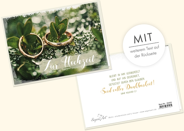 Faltkarte - Zur Hochzeit - Dankbarkeit
