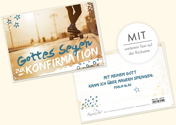 Faltkarte - Zur Konfirmation (Skateboard)