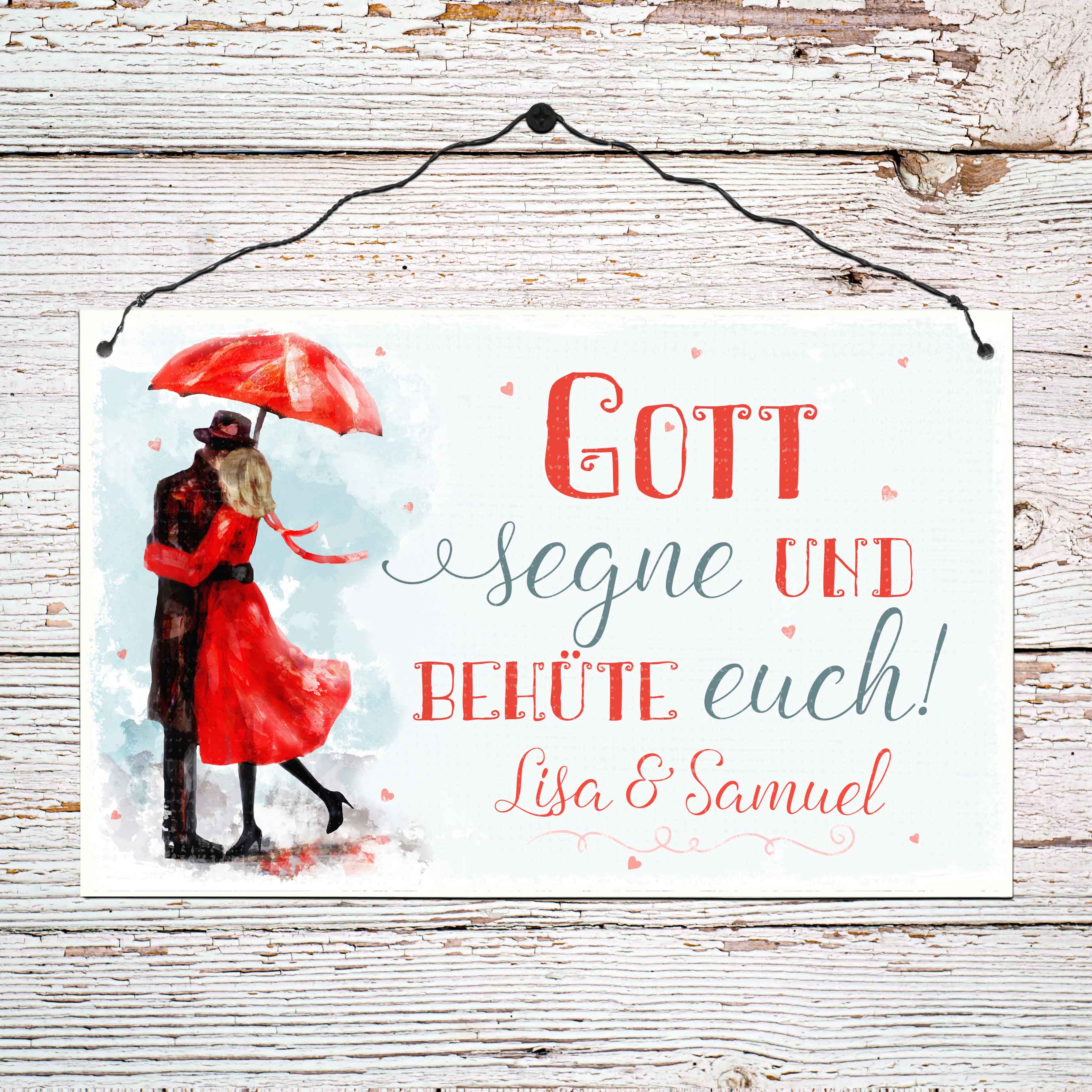 Persönliches Holzschild groß - Gott segne