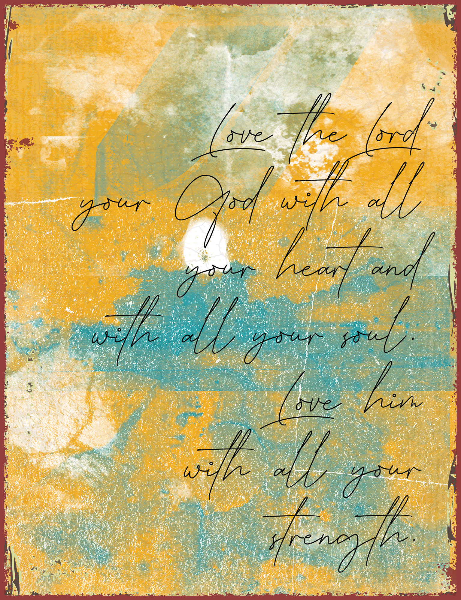 Metallschild groß - Love the Lord your God