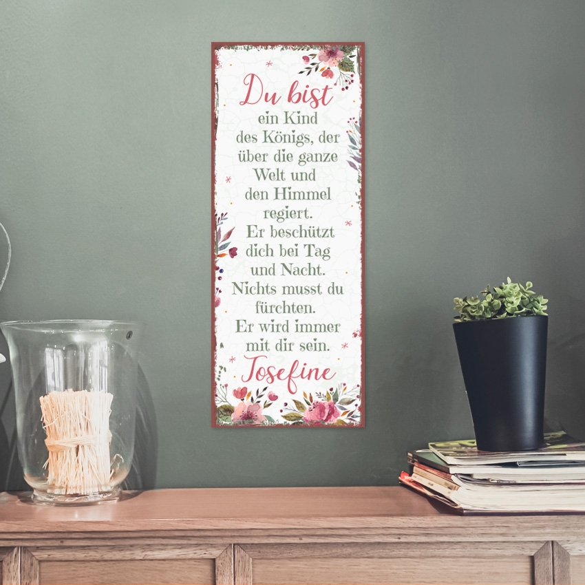 Persönliches Metallschild lang - Du bist ein Kind