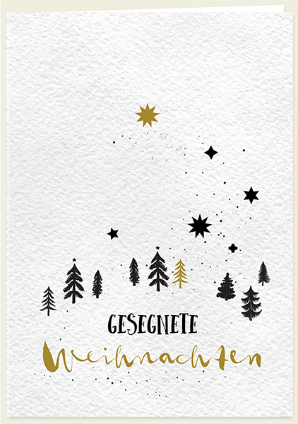 Faltkarte Naturpapier - Gesegnete Weihnachten (Wald)
