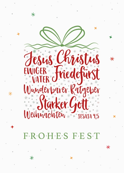 XL-Postkarte Big Blessing Silber - Frohes Fest (Geschenk)