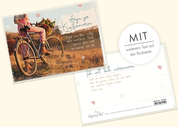 Faltkarte - Segen zur Konfirmation (Fahrrad)