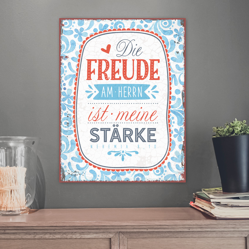 Metallschild groß - Die Freude am Herrn