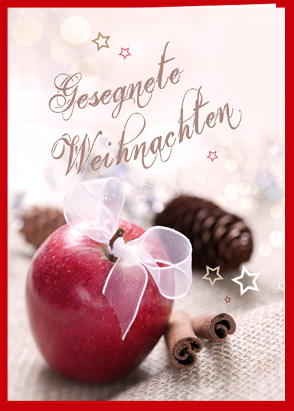 Faltkarte - Gesegnete Weihnachten (Apfel)
