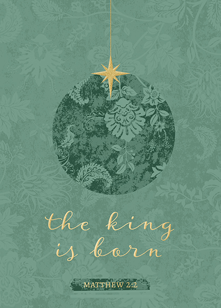 XL-Postkarte Big Blessing Gold - The king is born (Kugel)