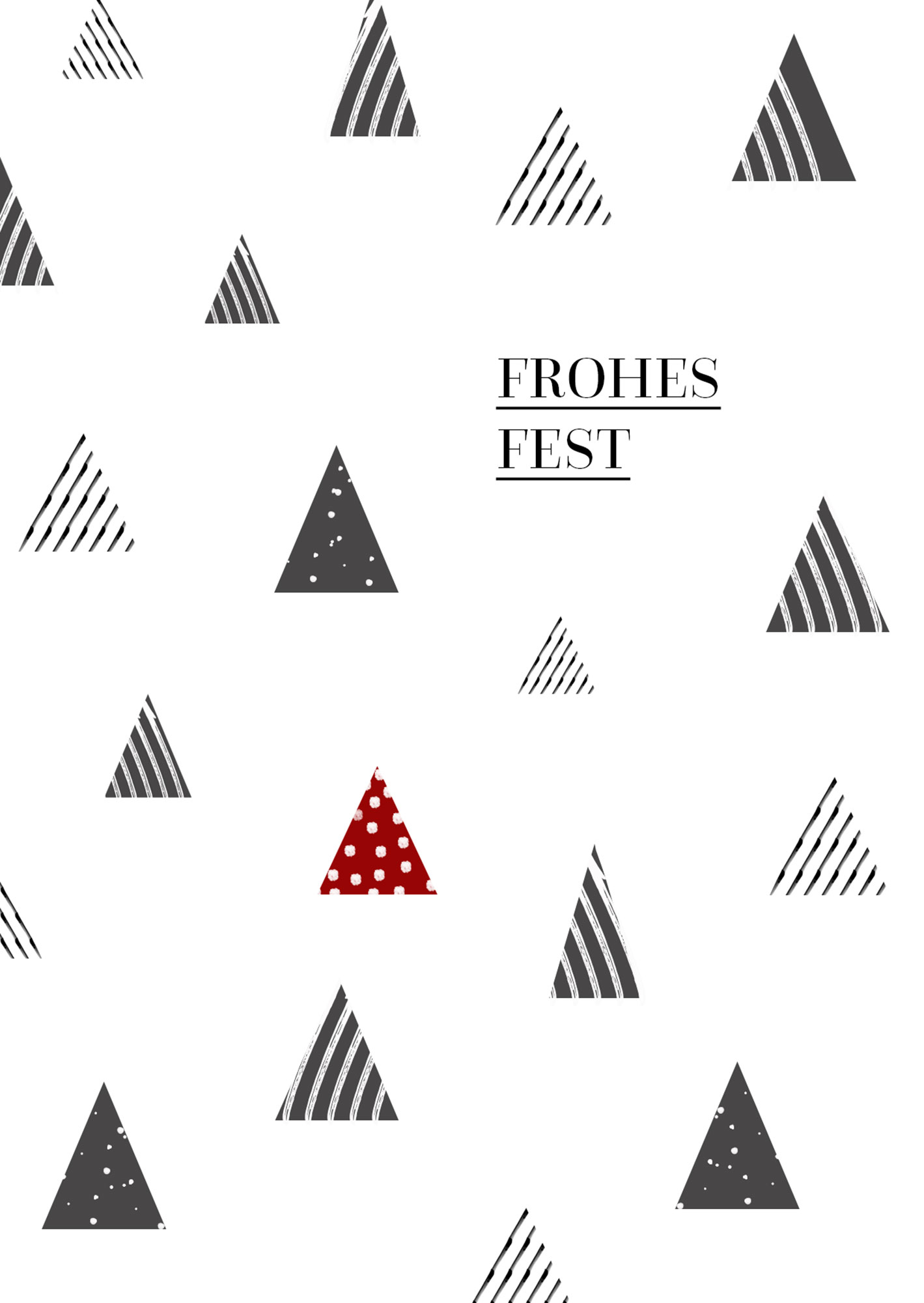 Faltkarte Naturpapier - Frohes Fest (Bäume) – Weihnachten