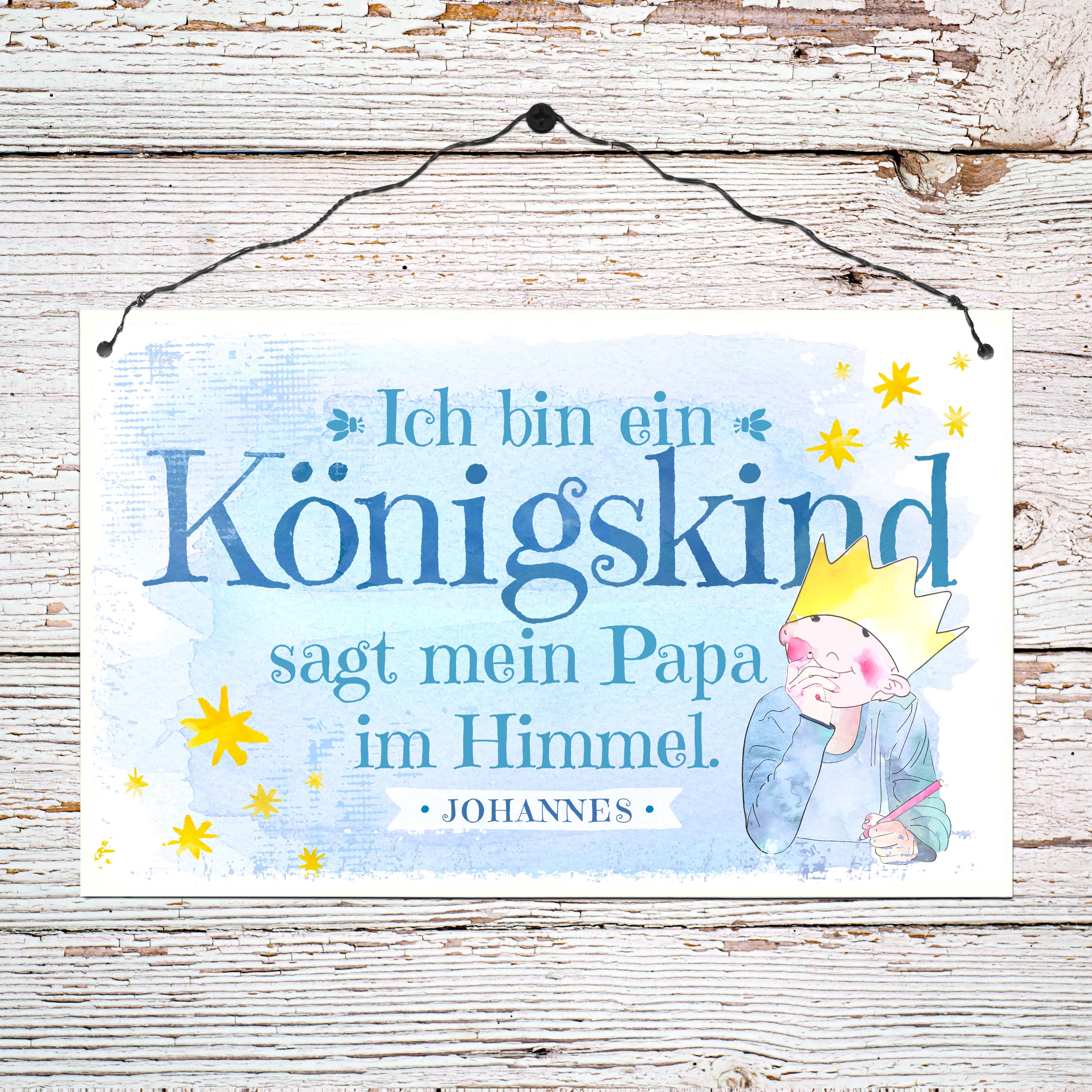 Persönliches Holzschild groß - Königskind