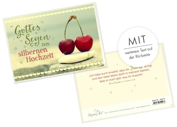 Faltkarte - Gottes Segen zur silbernen Hochzeit