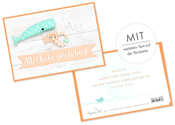 Faltkarte - Alles Liebe zur Geburt - Gedanke Gottes