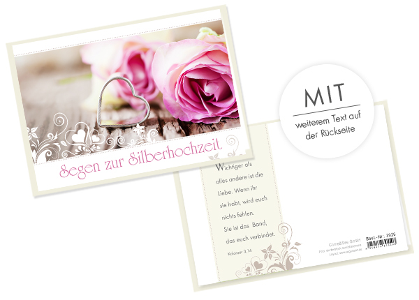 Faltkarte - Segen zur Silberhochzeit