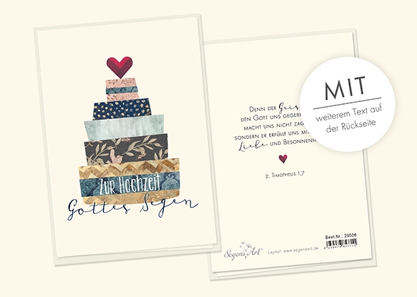 Faltkarte Naturpapier - Zur Hochzeit - Gottes Segen