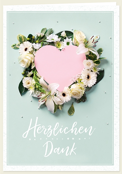 Faltkarte - Herzlichen Dank (Herz)