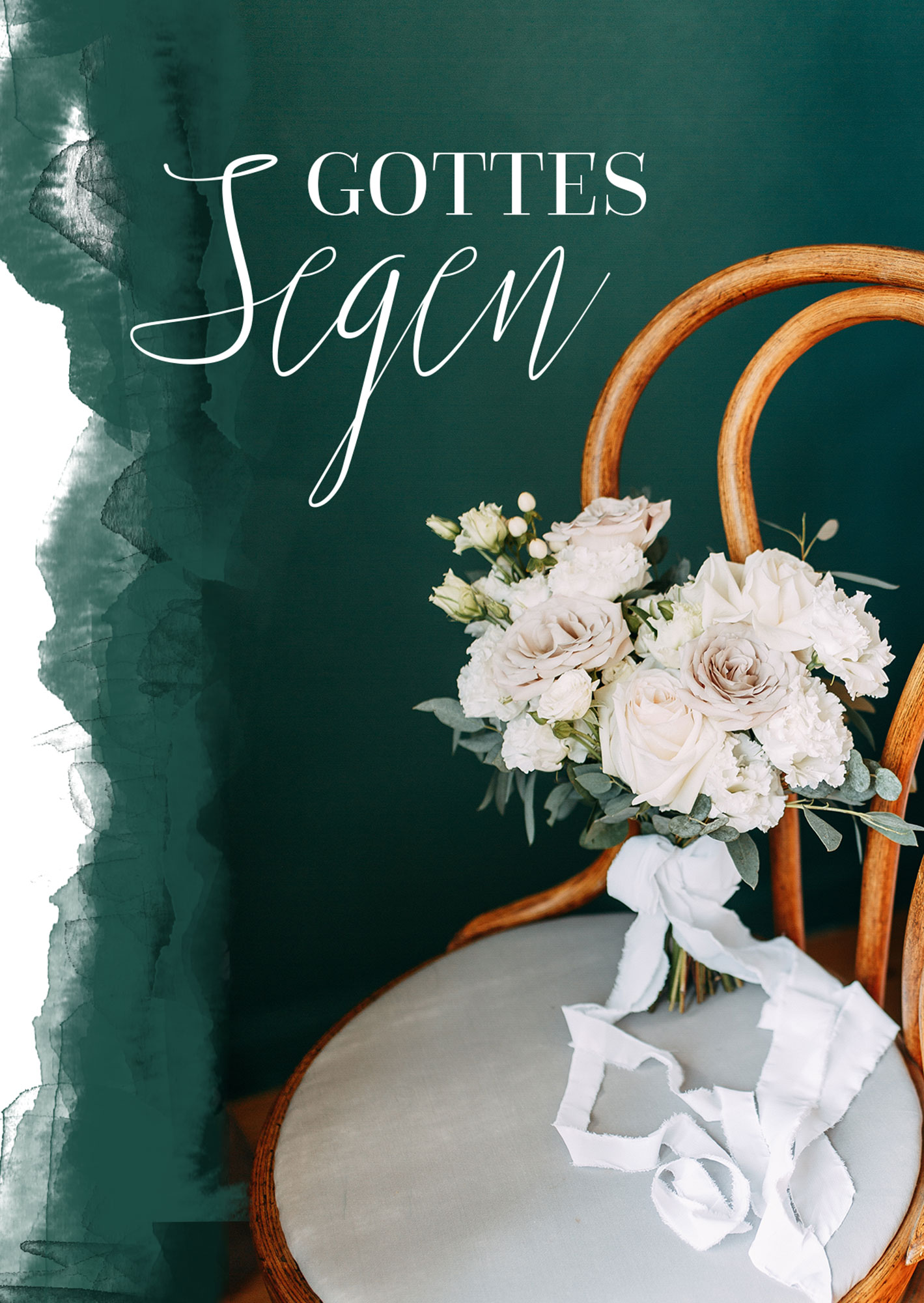 Faltkarte - Gottes Segen (Holzstuhl) – Hochzeit