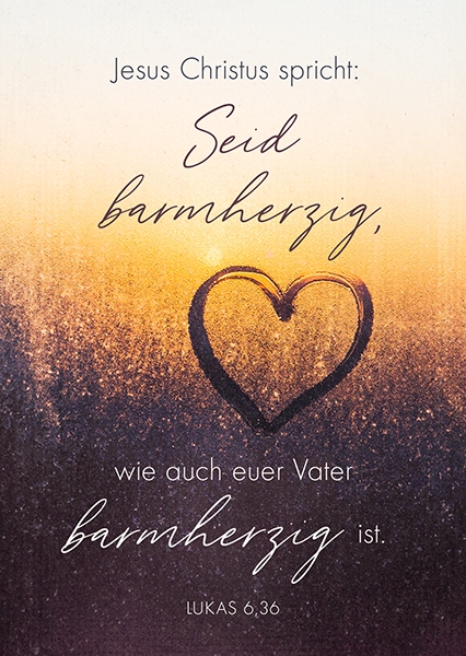 Postkarte - Seid barmherzig (Herz)
