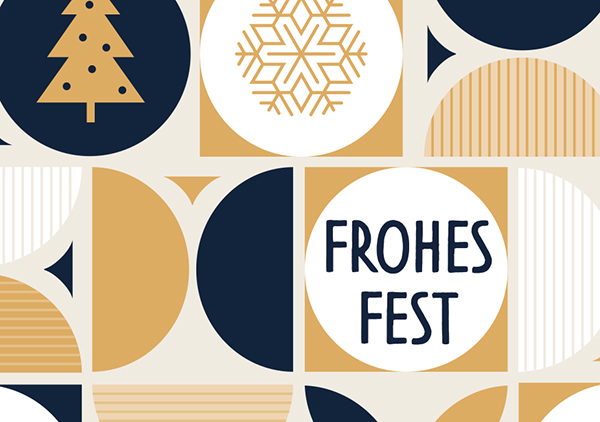 Mini - Frohes Fest (beige blau)