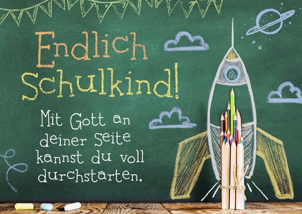 Postkarte - Endlich Schulkind