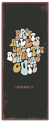 Metallschild lang - Jahreslosung 2025 - Letter schwarz