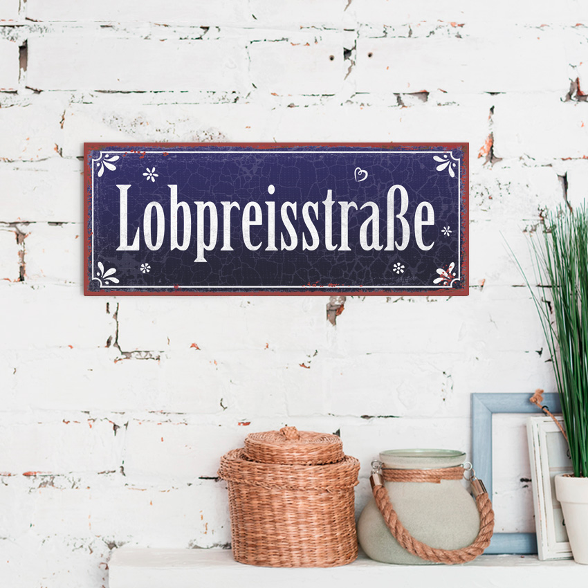 Metallschild lang - Lobpreisstraße