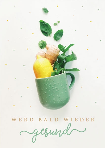 Postkarte - Gesund (Tasse)