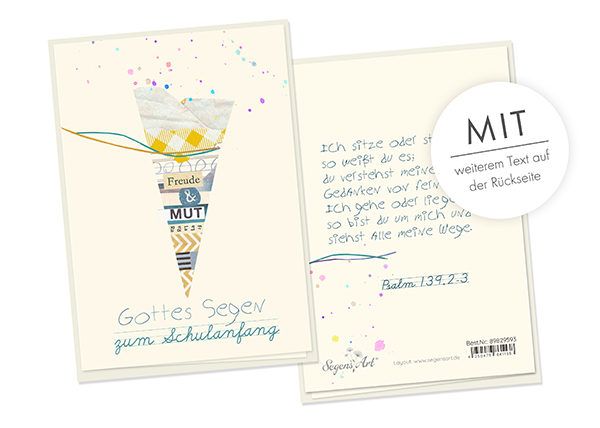 Faltkarte Naturpapier - Zum Schulanfang - Ich sitze