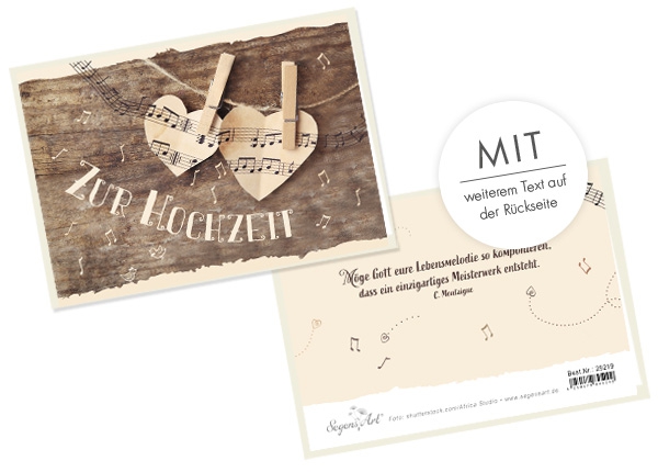 Faltkarte - Zur Hochzeit - Lebensmelodie komponieren