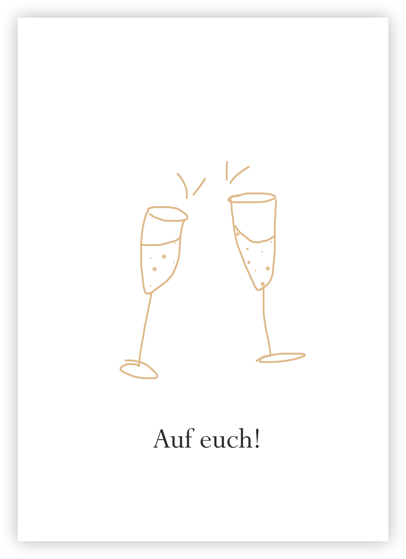 Faltkarte Naturpapier - Auf euch! (Hochzeit)