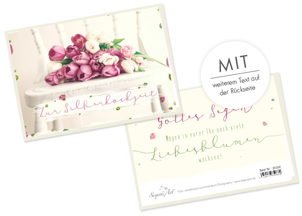 Faltkarte - Zur Silberhochzeit - Liebesblumen