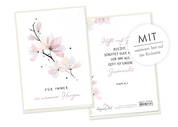Faltkarte - Für immer in unseren Herzen (Blüten)