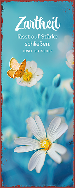 Metallschild lang - Zartheit (Schmetterling)