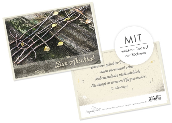 Faltkarte - Zum Abschied - Lebensmelodie