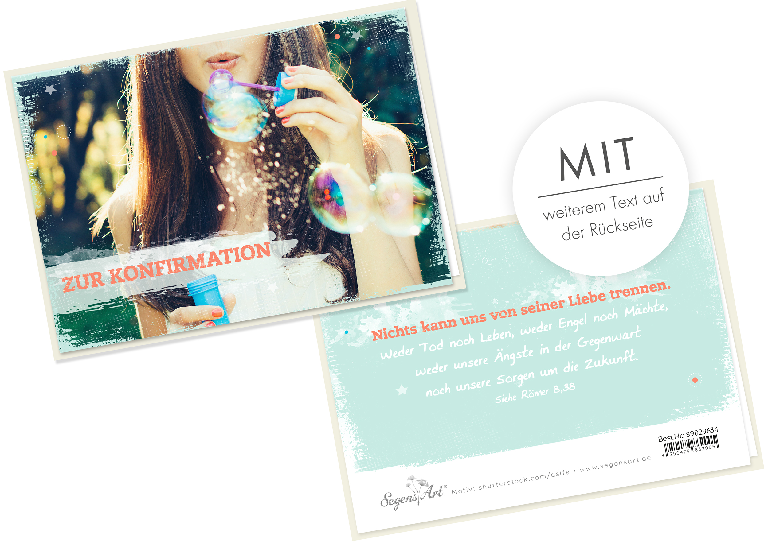 Faltkarte - Konfirmation - Seifenblasen