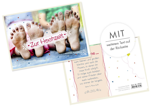 Faltkarte - Zur Hochzeit - Kleine und große Schritte