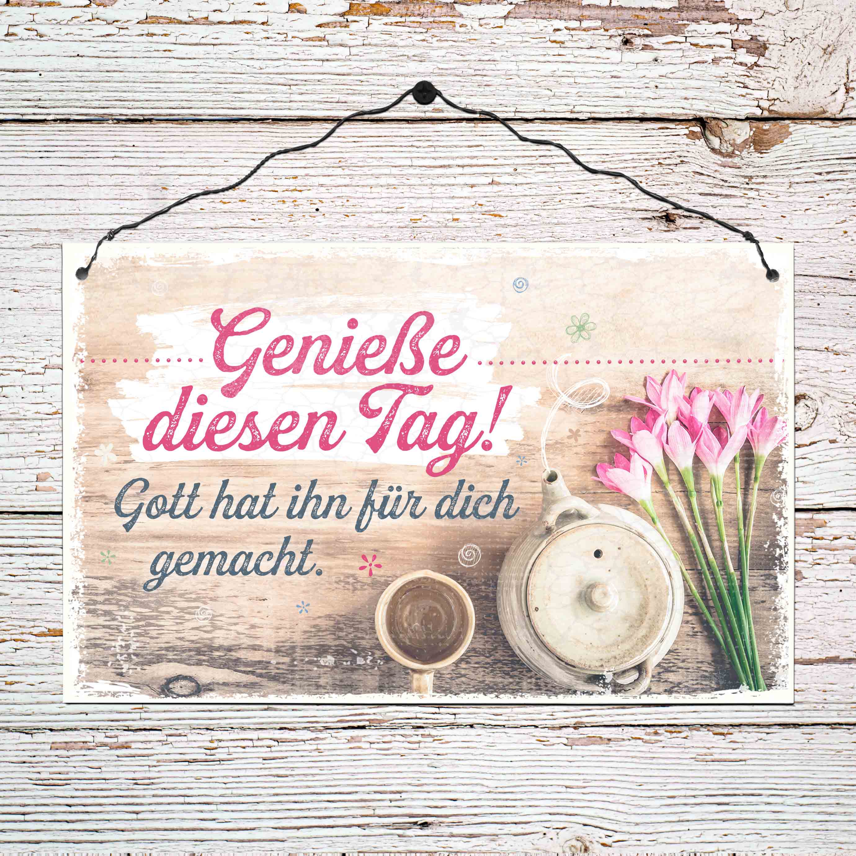 Holzschild groß - Genieße diesen Tag