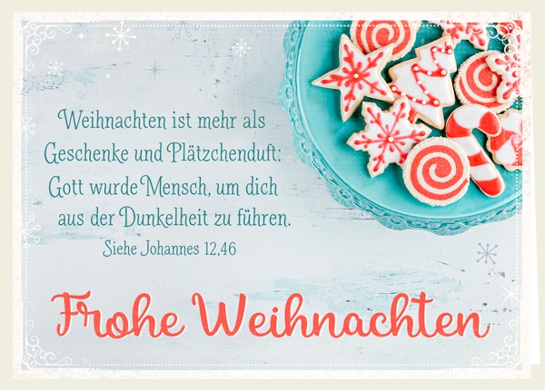 Faltkarte - Frohe Weihnachten (Plätzchen)